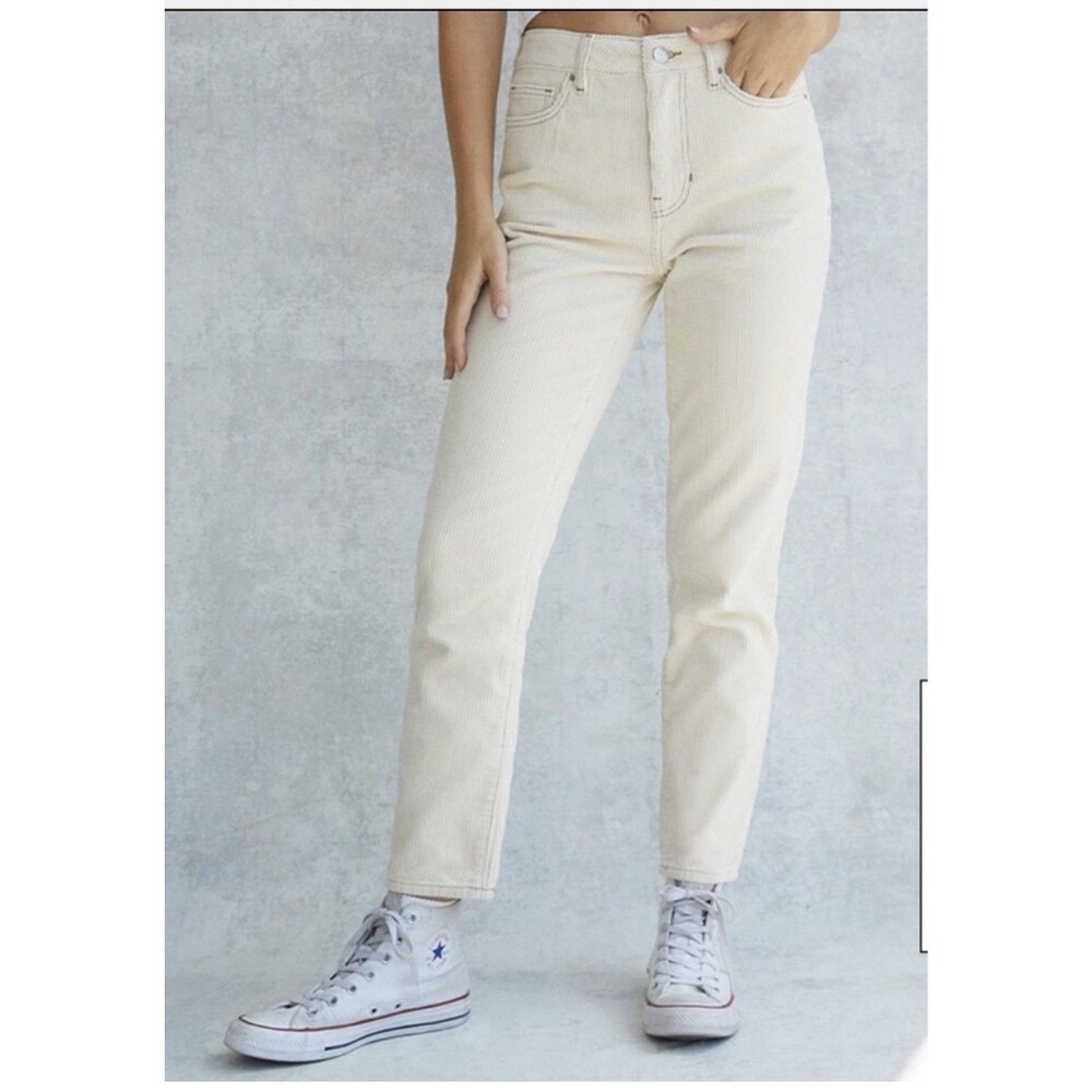 PacSun Cream Corduroy 'Mom Jeans' size 27